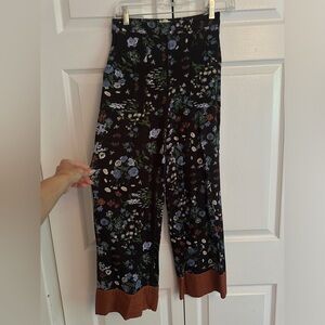 Wilfred Aritzia Floral Dress Pants with Cinched Waist